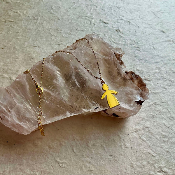 Angel Wing Pendant Necklace In Gold