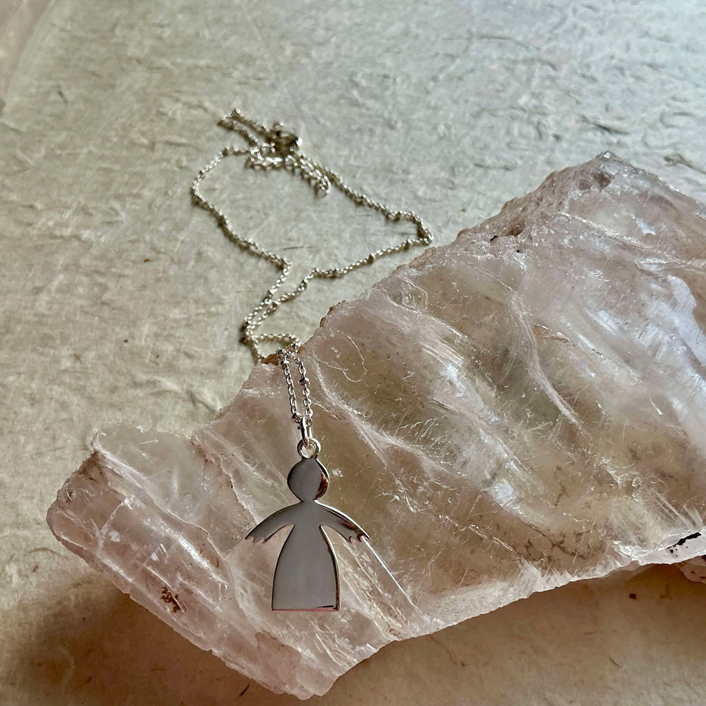 Silver Angel Pendant Necklace