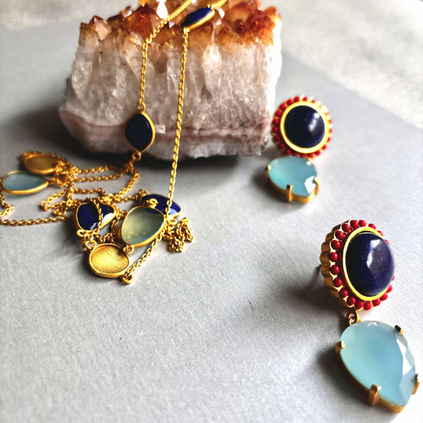 Ameliya Lapis Lazuli Stud Earrings