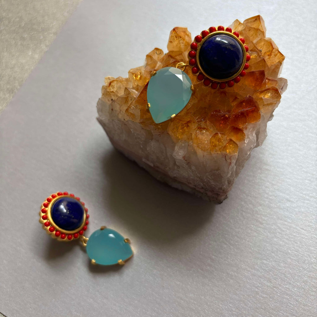 Ameliya Lapis Lazuli Stud Earrings