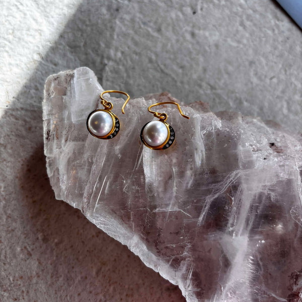 OUR BEST SELLER - Eleonore Pearl Earrings With CZ