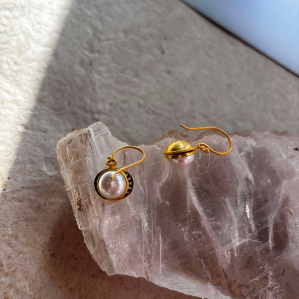 OUR BEST SELLER - Eleonore Pearl Earrings With CZ