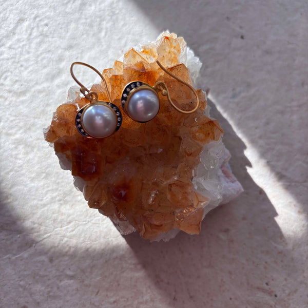 OUR BEST SELLER - Eleonore Pearl Earrings With CZ