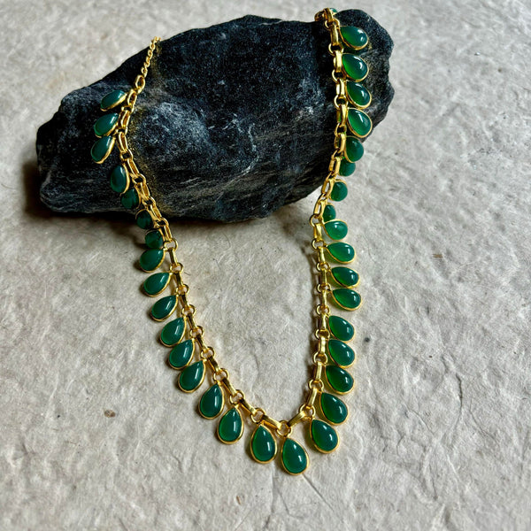 Lya Necklace With Green Onyx Gemstone