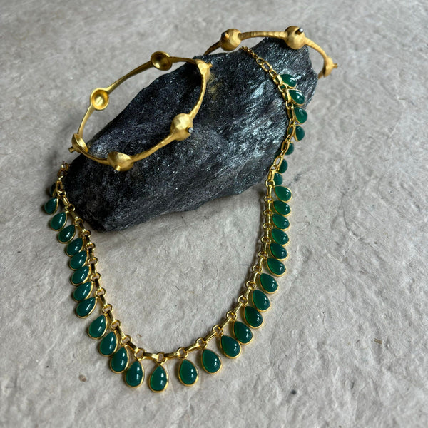 Lya Necklace With Green Onyx Gemstone