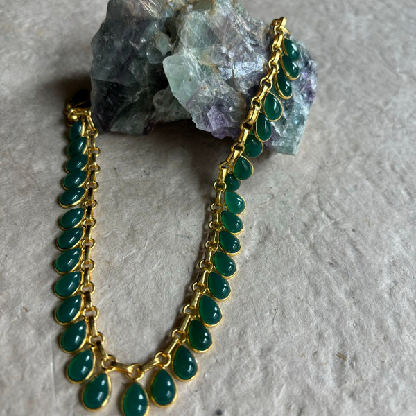 Lya Necklace With Green Onyx Gemstone