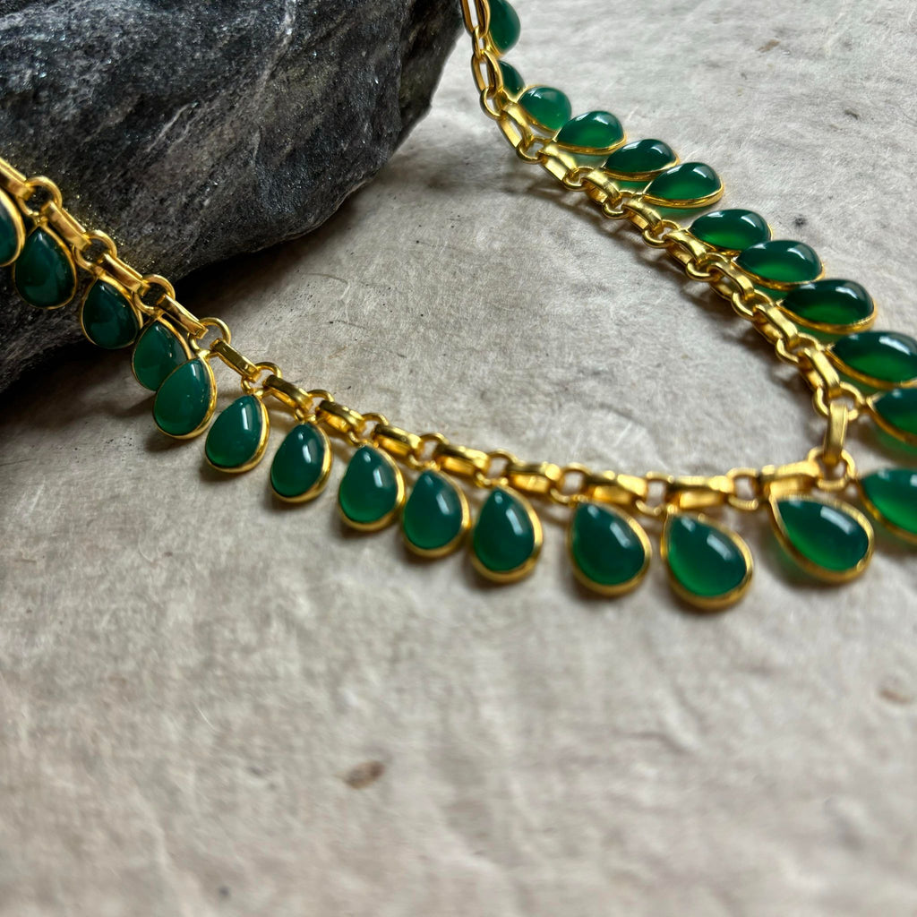 Lya Necklace With Green Onyx Gemstone