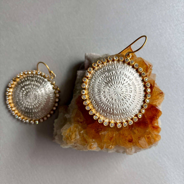 Sinaya Medallion Earrings With Cubic Zirconia