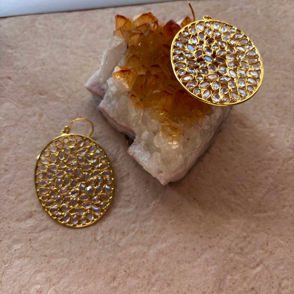 Solene Gold Plated Over Sterling Silver Earrings With Cubic Zirconia