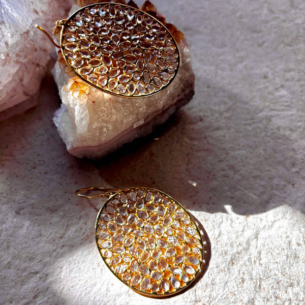 Solene Gold Plated Over Sterling Silver Earrings With Cubic Zirconia