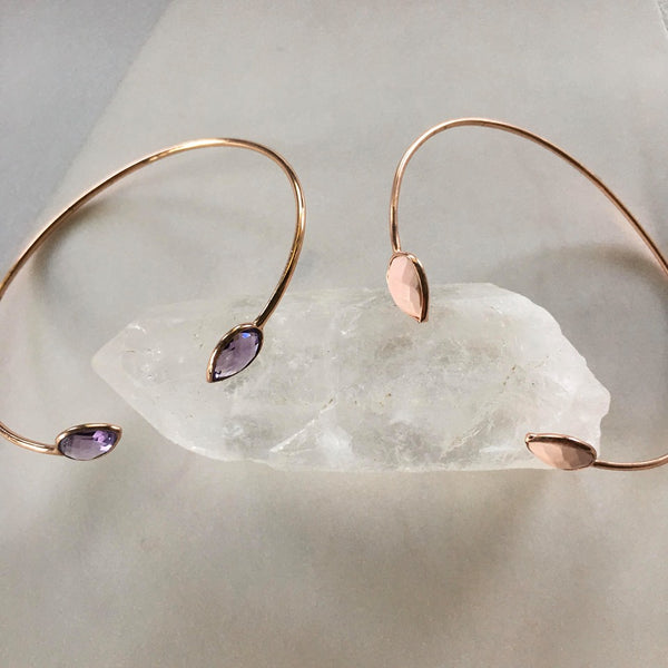 Soraya Delicate Cuff Bracelet  With Amethyst