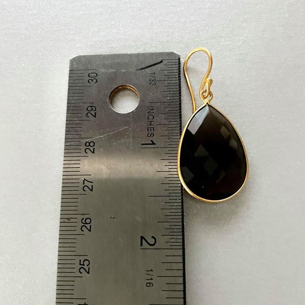 Alia Tear Drop Smoky Quartz Earrings