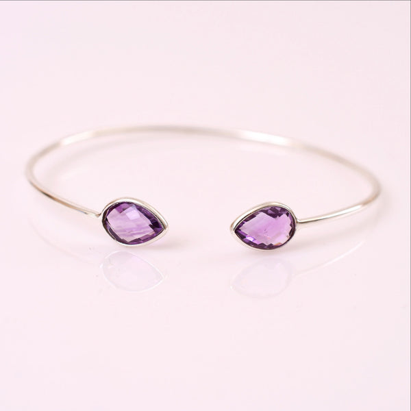 Soraya Delicate Cuff Bracelet  With Amethyst