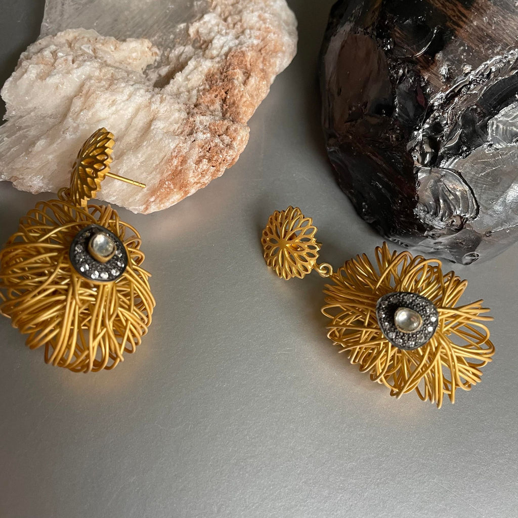 Adeline Sterling Silver Earrings In Gold