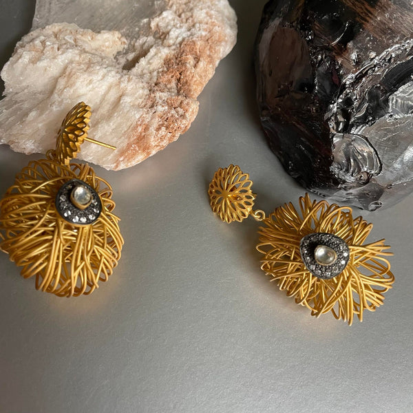 Adeline Sterling Silver Earrings In Gold