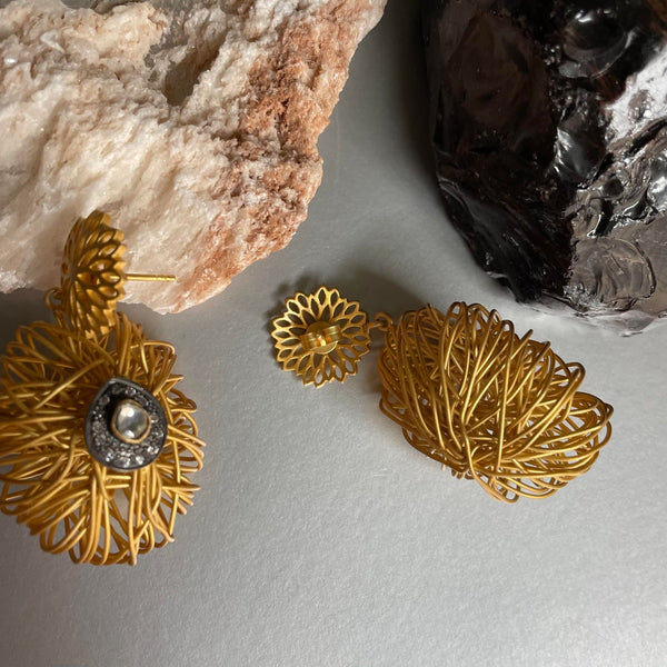 Adeline Sterling Silver Earrings In Gold