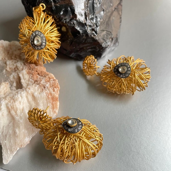 Adeline Sterling Silver Earrings In Gold