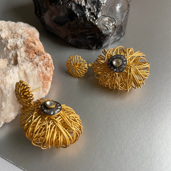 Adeline Sterling Silver Earrings In Gold