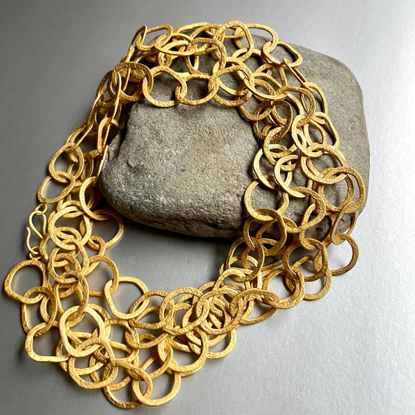 Adiraa Long Link Necklace In Gold