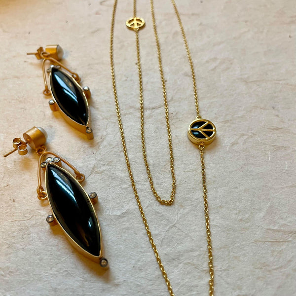 Adia Earrings With Black Onyx