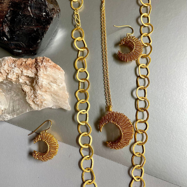 Cecile Luna Sterling Silver Necklace With Gold Plating