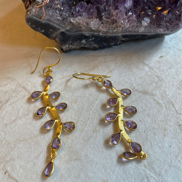 Sanya Earrings With Amethyst