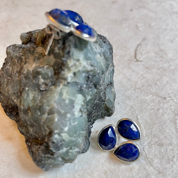 Pia Sterling Silver Studs With Lapis Lazuli