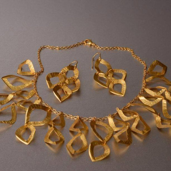 Iris Hand Hammered Bracelet In Gold With CZ