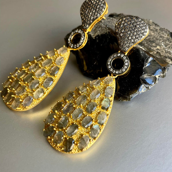 Marisa Earrings With Labradorite Gemstone