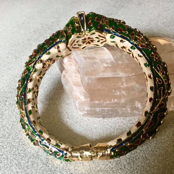 Meenakari Bracelet Cuff With Amethyst