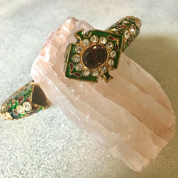 Meenakari Bracelet Cuff With Amethyst