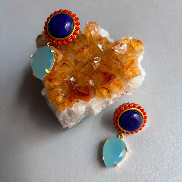 Ameliya Lapis Lazuli Stud Earrings - NEW ADDITION