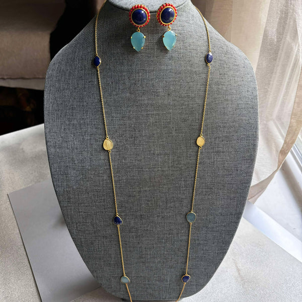 Maia Necklace With Lapis Lazuli/Chalcedony