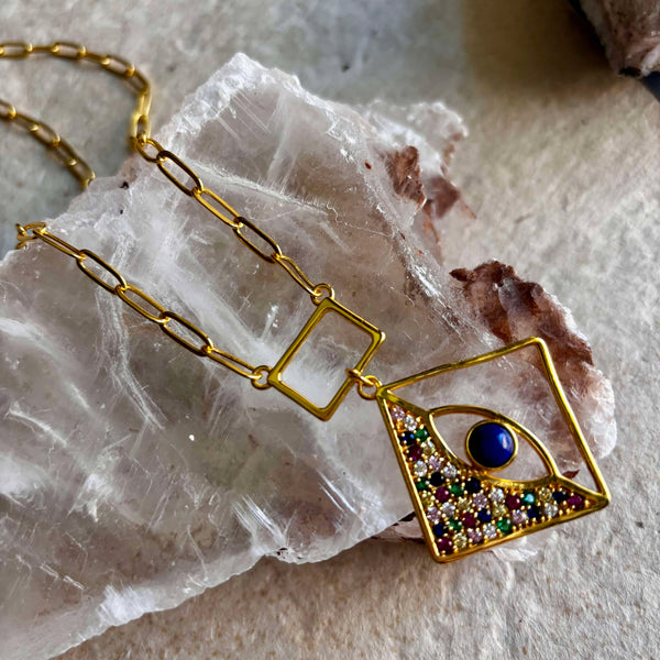 Belle Evil Eye Necklace With Lapis Lazuli