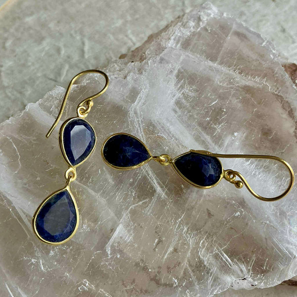 Carina Teardrop Lapis Lazuli Earrings