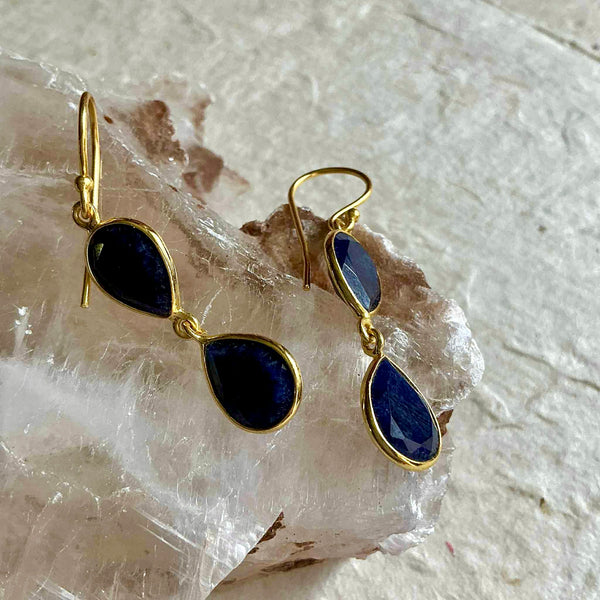 Carina Teardrop Lapis Lazuli Earrings