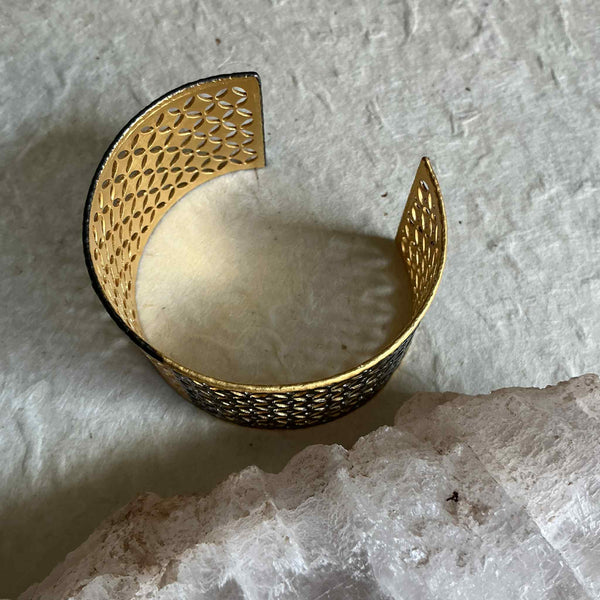 Flavia Two Tone Cuff With CZ - Introductory Price