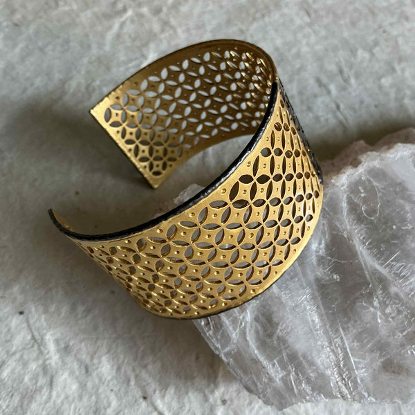 Flavia Two Tone Cuff With CZ - Introductory Price