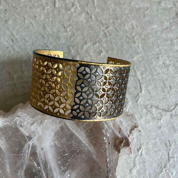 Flavia Two Tone Cuff With CZ - Introductory Price