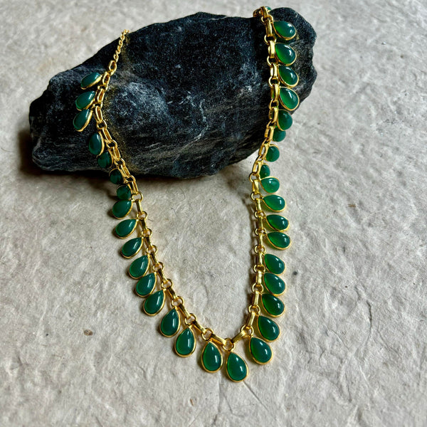 Lya Necklace With Green Onyx