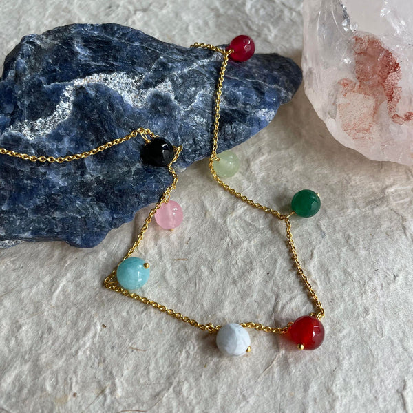 Harmonia Necklace With Colored Gemstones