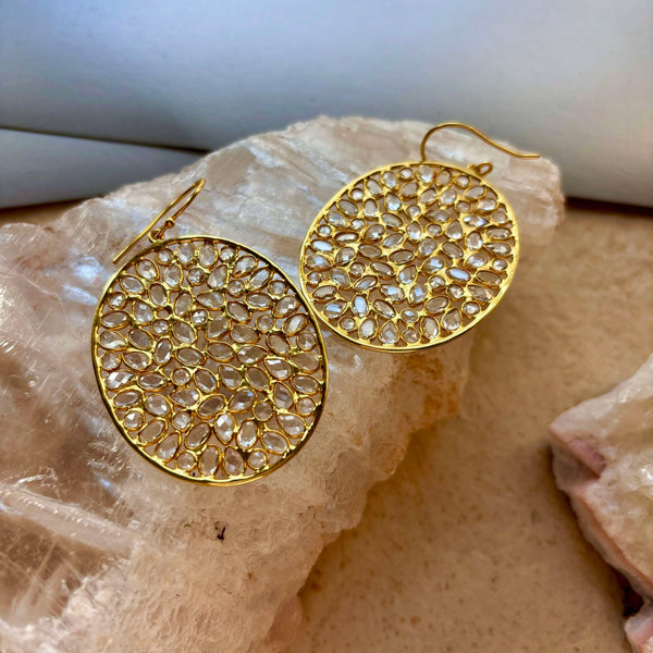 Solene Gold Plated Over Sterling Silver Earrings With Cubic Zirconia