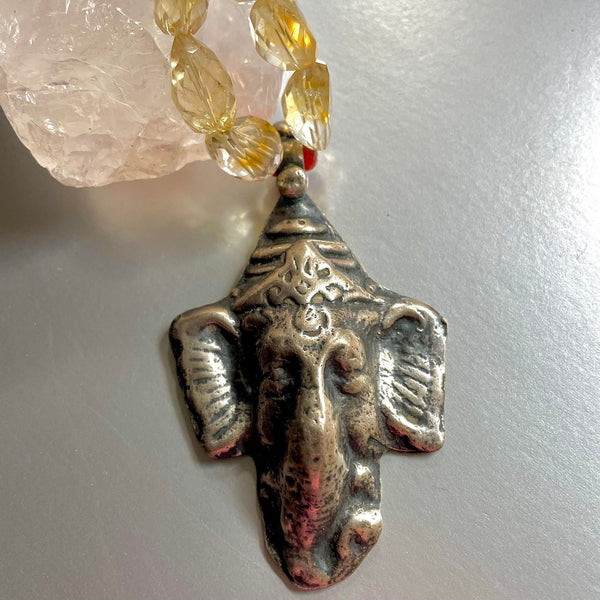 Citrine Necklace With Ganesha