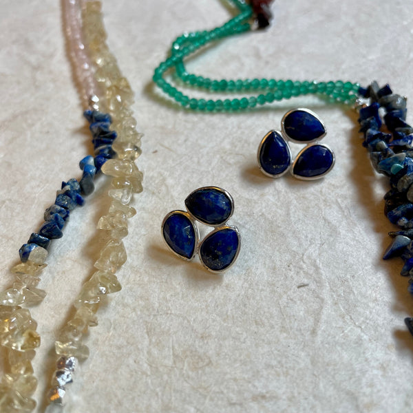 Pia Studs With Lapis Lazuli
