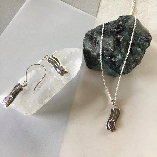 Ira Earrings With Amethyst