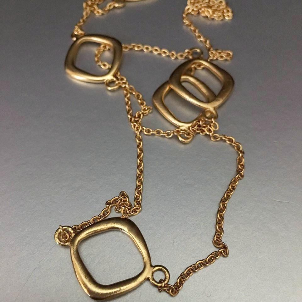 AA delicate, no weight, gold plated chain necklace (no clasp) that is versatile, trendy and comfortable (put it over your head) to enhance any attire in your wardrobe.