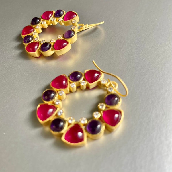 Niya Earrings With Red Aventurine
