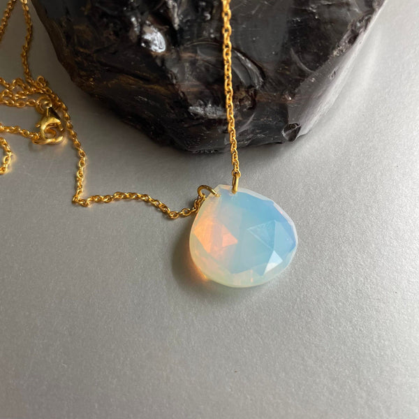 Opal Necklace In Sterling Silver Gold Necklace