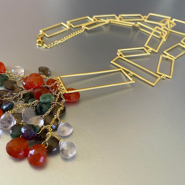 Thalia Necklace With Gemstone Cluster