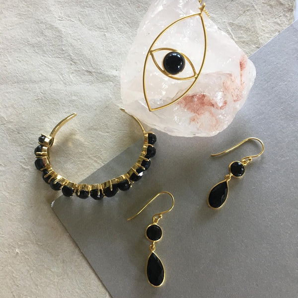Mari Black Onyx Earrings